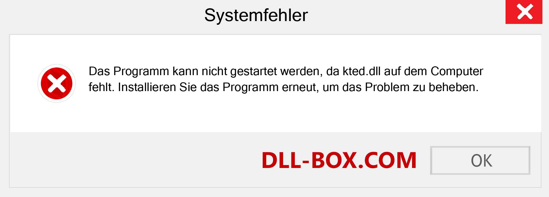 kted.dll-Datei fehlt?. Download für Windows 7, 8, 10 - Fix kted dll Missing Error unter Windows, Fotos, Bildern