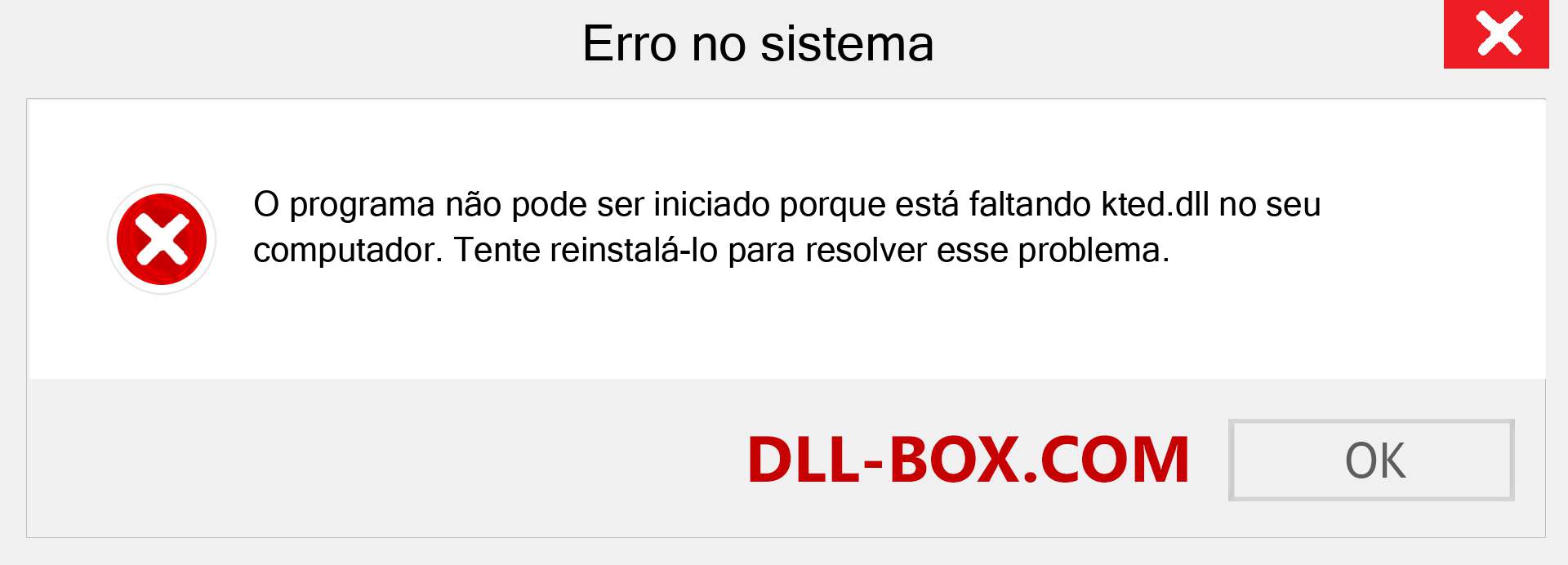 Arquivo kted.dll ausente ?. Download para Windows 7, 8, 10 - Correção de erro ausente kted dll no Windows, fotos, imagens